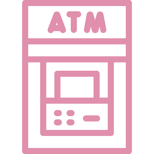 Pinkes Geldautomaten Icon