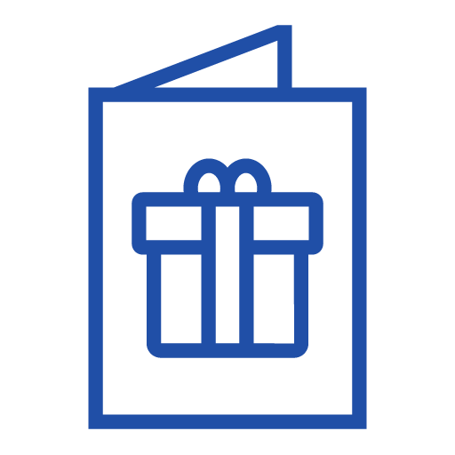 Blaues Geschenk-Gutschein Icon