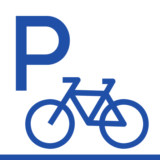 Blaues Fahrrad-Parkplatz Icon