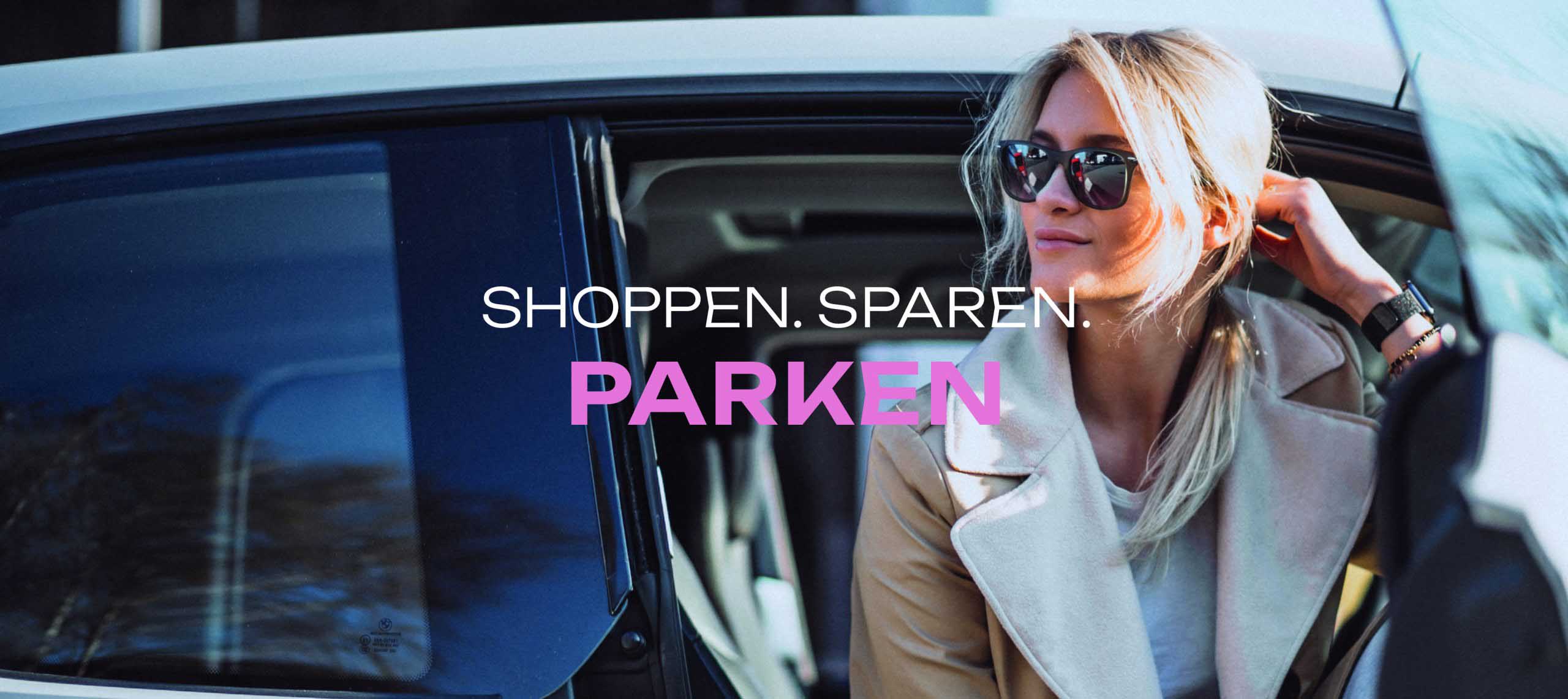 Parken, Shoppen, Sparen - Werbebanner