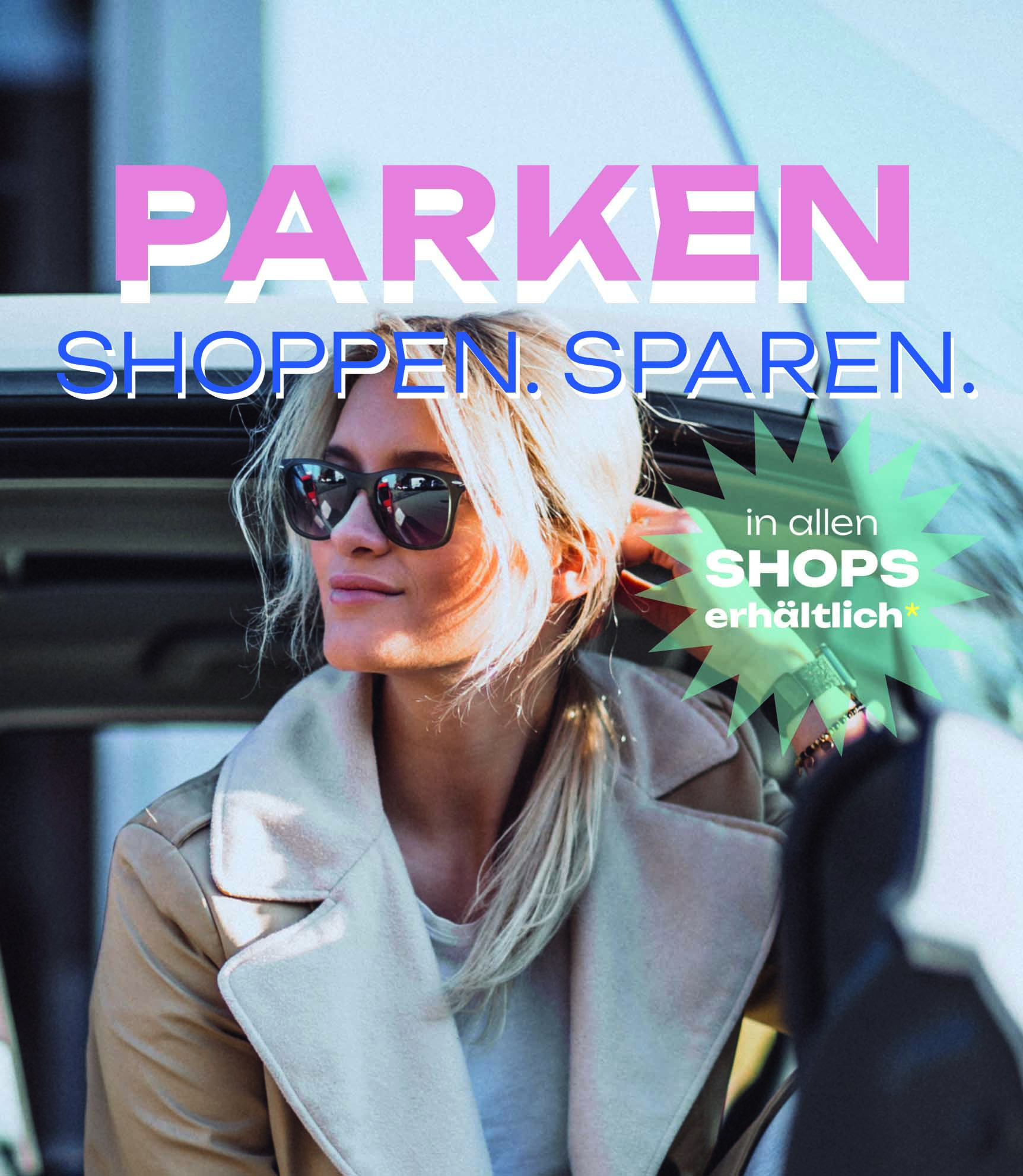 Parken, Shoppen, Sparen - Werbebanner